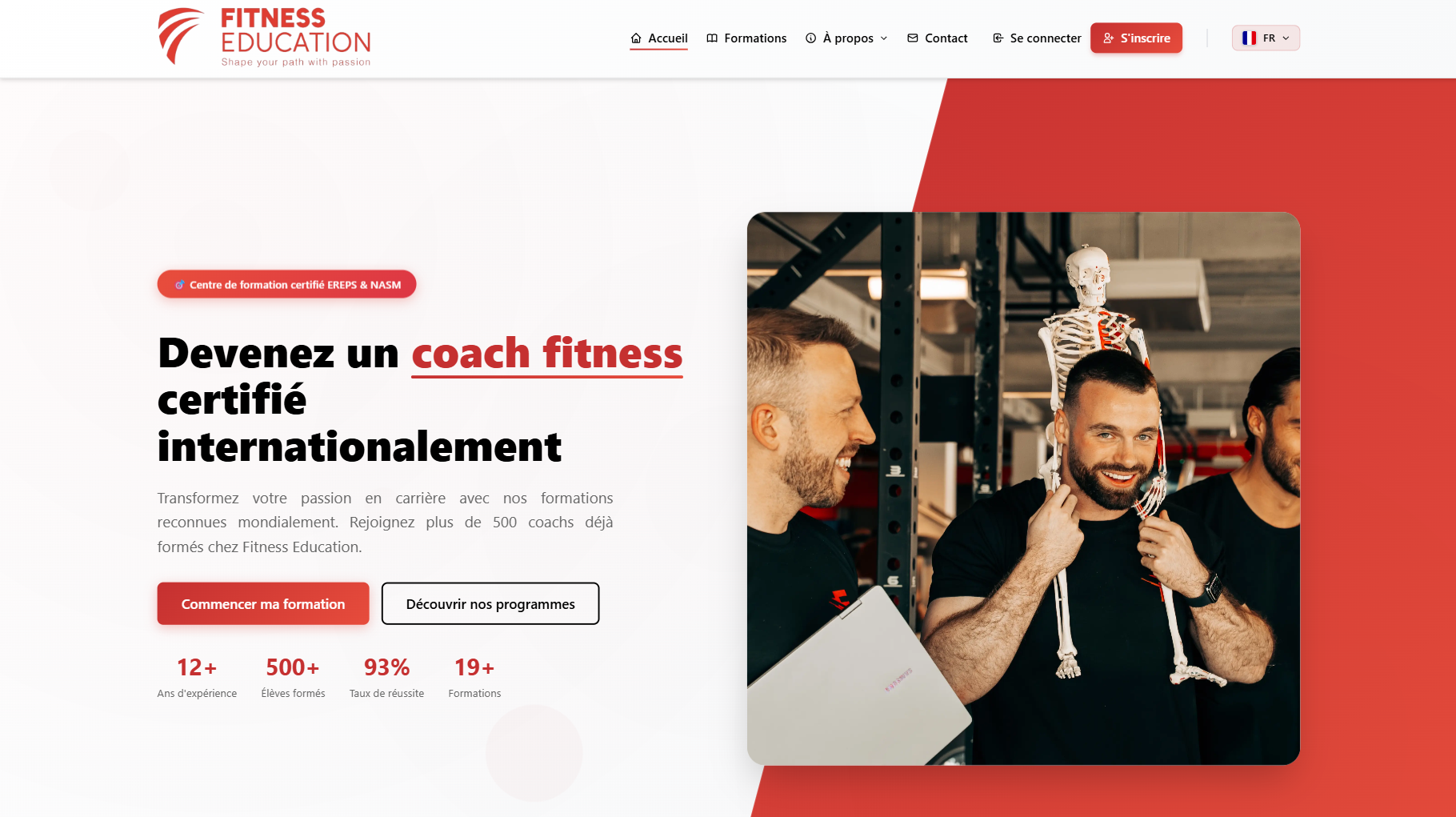 Aperçu du site Fitness Education Academy