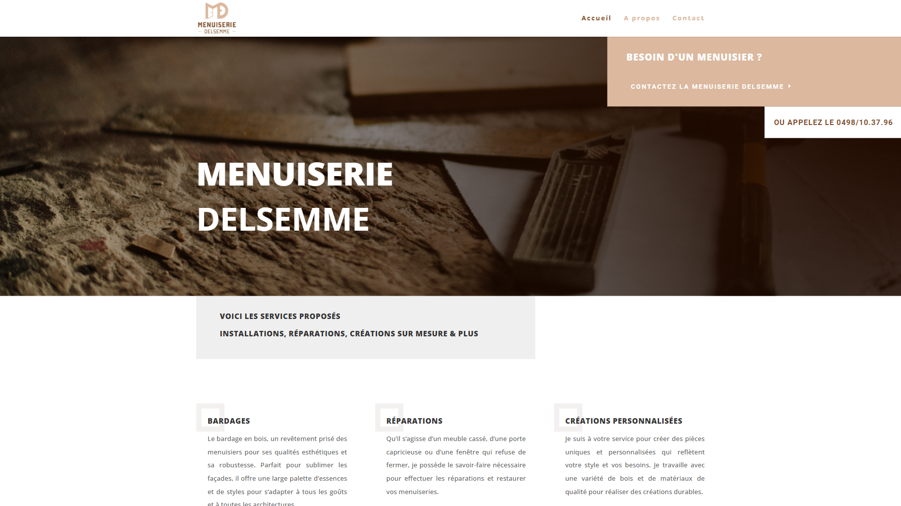 Aperçu du site Menuiserie Delsemme